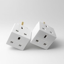 2 Way 3 Pin Power Plug Adaptor