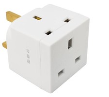 2 Way 3 Pin Power Adapter Plug
