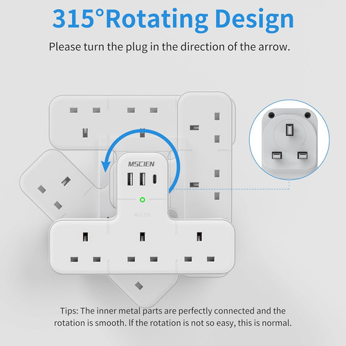 Mscien multi plug adaptor 6 - multi,