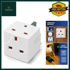 UK Plug Adapter 2 Way Cube