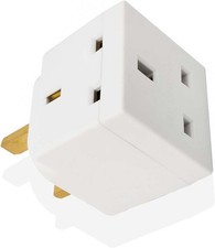 UK 3 Way Plug Adapter Splitter